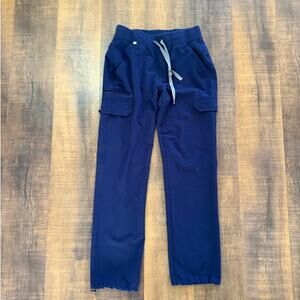 FIGS Technical Collection Navy Cargo Scrub Pants XS Drawstring Jogger
